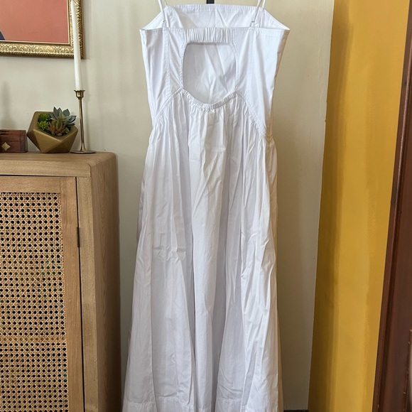 Madewell Seamed Poplin Maxi Dress Sundress 100% Cotton White $158 NWT‎ Size 12 - Picture 7 of 12